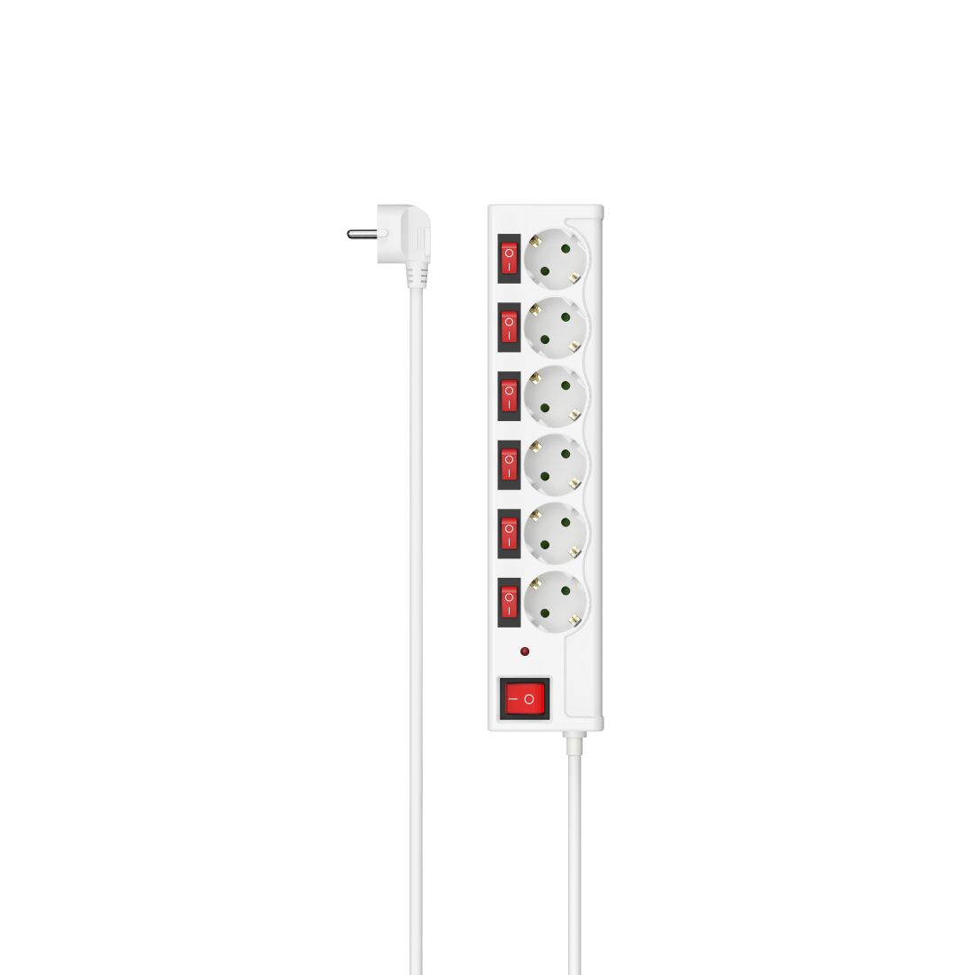 Hama Smart Power Strip - 6 Outlets - 1.4m Cable - White