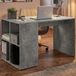 FMD Bureau met zijschappen 117x73x75 cm betonkleurig
