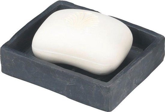 Wenko Slate Rock Zeepbakje - Antraciet - Polyresin