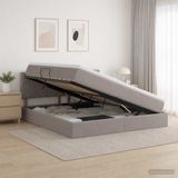 vidaXL Opbergbed met matras en hoofdeinde Taupe 160 x 200 cm fluweel