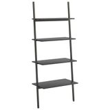 VidaXL Ladderrek met 4 schappen 64x34x150,5 cm zwart