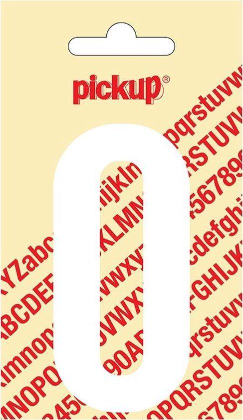 Pickup Plakcijfer Nobel 90 mm wit 0