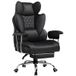 GTPLAYER Chaise de jeu - Fauteuil de bureau exécutif avec repose-pieds, ergonomique, dossier haut, support lombaire, inclinable, pivotant, haute robustesse, noir