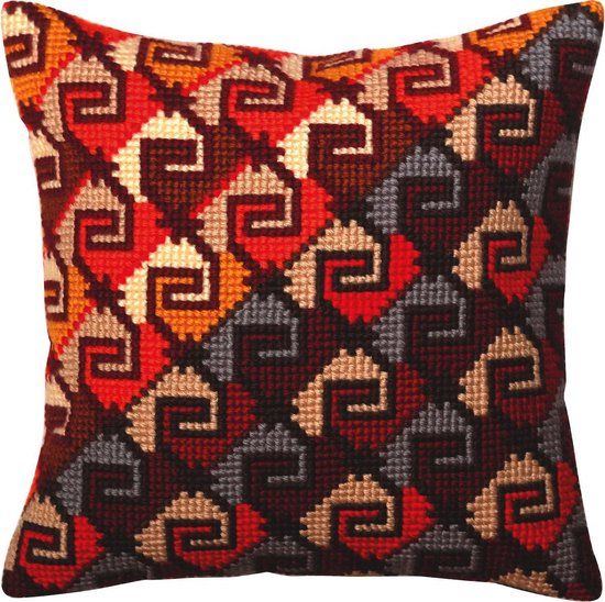 Collection d'Art Voorbedrukt Kruissteek Kussenpakket Peruvian Ornament 5368