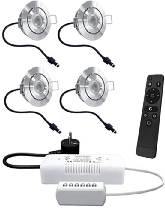 INTOLED Complete veranda set 4x3W dimbare Sienna LED inbouwspots IP44 vochtbestendig