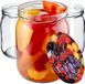 KADAX Jam potten 540 ml, inmaakpotten met schroefdeksel, glazen met schroefsluiting, inmaakpotten, voorraadpotten voor het inleggen van komkommers (8 stuks, fruit)