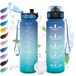 Motiverende waterfles, 1 l, sportwaterfles met tijdweergave, met filter, lekvrij, eenvoudige reiniging, drinkfles voor fitness, fietsen, wandelen