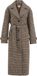 WE Fashion geruite manteljas met ceintuur en wol - bruin