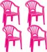 Trendoz Stoeltjes voor enfants - 4x - rose - 50 cm - pour intérieur et extérieur - plastique