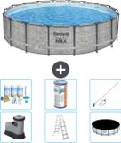 Bestway Rond Steel Pro MAX Zwembad - Steenprint - 549 x 122 cm
