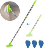 Merkloos Schrobreinigingsborstel - Douchekrabber Vloerreiniger - Badkamer Schoonmaken - Uitschuifbare Handgreep - 94 cm - Zilver