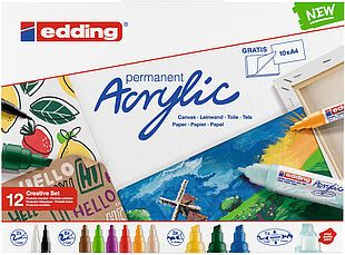 Edding Acrylic Marker Set - 12 Colors