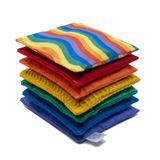 Little Botanic label Sensorische pittenzakjes 7 stuks Regenboog + waves