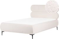 Beliani LESSAY - Tweepersoonsbed - Gebroken wit - 120 x 200 cm - Bouclé