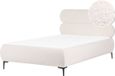 Beliani LESSAY - Tweepersoonsbed - Gebroken wit - 120 x 200 cm - Bouclé