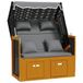 VidaXL Chaise de plage avec coussin poly rotin et bois noir et anthracite