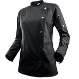 BP 1594-485-32-2XL Koksjas voor vrouwen, lange mouwen, piqué-inzetstukken en arm-lift-systeem, 215,00 g/m² stofmix, zwart, 2XL