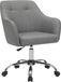 Songmics Fauteuil de bureau, chaise pivotante confortable, siège ergonomique, réglable en hauteur, charge 120 kg, cadre en acier, tissu imitation lin, pour bureau, gris OBG019G01