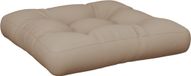 vidaXL Palletkussen 58x58x10 cm stof taupe