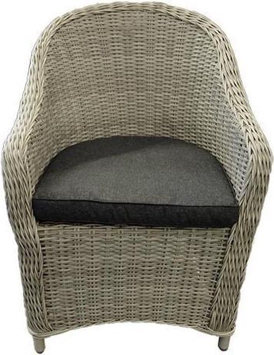 Your Own Living Vilar Tuinstoel - Off White - Wicker - Beige - With Armrest - Including Cushion