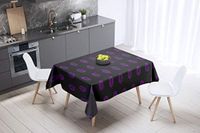 Bonamaison Tafelkleed, Anti-Mold, Sneldrogend, Waterdicht, 100% Polyester Tafellaken, Paars, zwart, 140 x 140 Cm