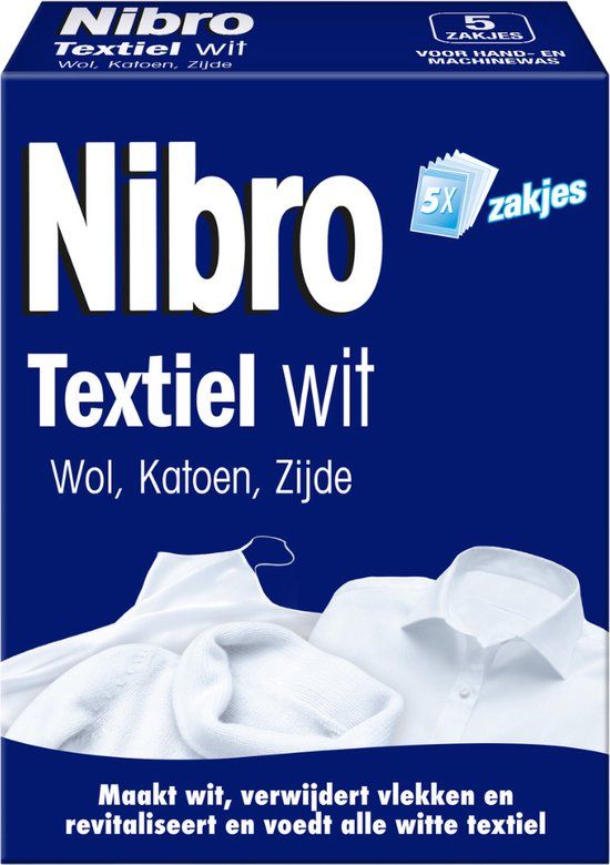 Nibro Textiel Wit Wasmiddel - 5 stuks - Witte Was - Poeder - Fris