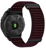 By Qubix Qubix - Nylon Sport Loop bandje - 26mm Quickfit - Aubergine - Geschikt voor Garmin Instinct 3 - 50mm