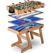 SereneLife Multi Gametafel-Multifunctionele Speeltafel- 5 in1 Opvouwbare Speeltafel - Combo Sport Arcade Spellen met Tafelvoetbal-Tafeltennis-Poolbiljart-Bowlen & Shuffleboard Set