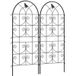 Ensemble de 2 treillis métalliques antirouille, motif oiseau, pour plantes grimpantes, 50 x 120 cm, noir