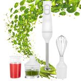 Wintem Staafmixer van roestvrij staal met slagroom, 2 snelheden, 350 W, wit