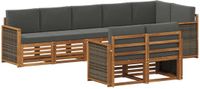 vidaXL Acacia Hout Bank Loungeset Natuurlijk en Antraciet
