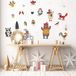 Ambiance Sticker Kerstmis Merry Christmas zelfklevende stickers Kerstmis decoratie feestjes voor slaapkamer en woonkamer winterdieren - H100 x L160 cm