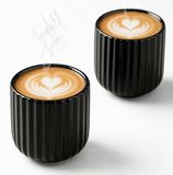 Merkloos Espresso Koffiekopjes - Espresso kopjes 180 ml - Keramiek - Zwart