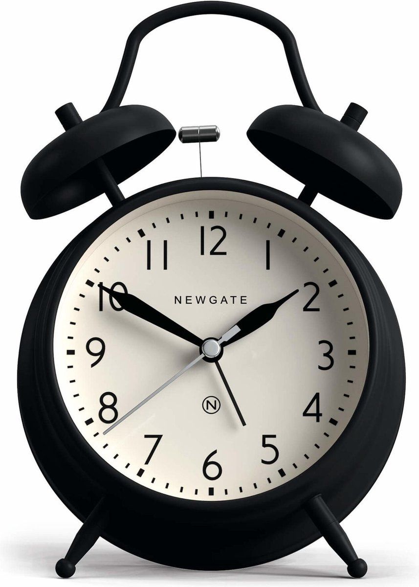 Newgate Covent Garden Metal Alarm Clock - Black - Retro