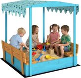 AIYAPLAY Kinderzandbak - Vurenhout, Oxford-stof - 134,5 x 127,5 x 130 cm - Blauw