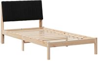 vidaXL Bedframe met hoofdeinde Bruin 100 x 200 cm Massief grenenhout