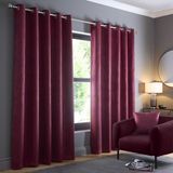 Fusion Strata Collection Strata Thermo-gordijnen met oogjes voor slaapkamer, woonkamer, bordeauxrood, 117 x 183 cm