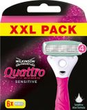 Wilkinson Quattro For Women Sensitive Scheermesjes - 6 stuks