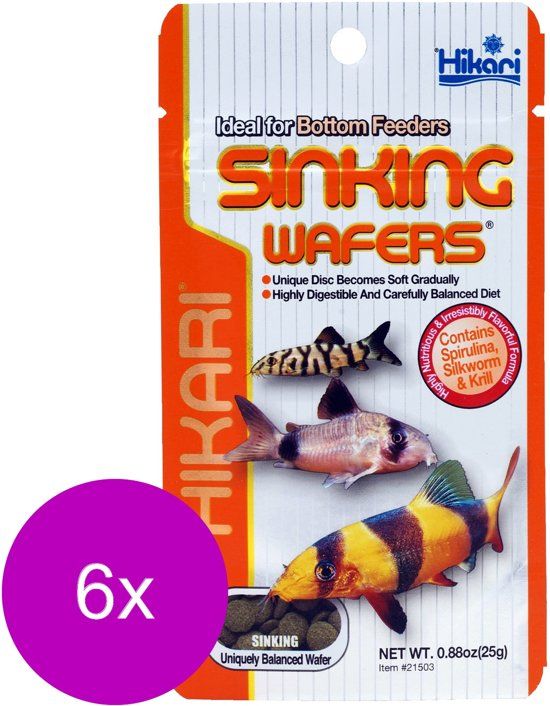 Hikari Sinking Wafers - Vissenvoer - 6 x 25 g