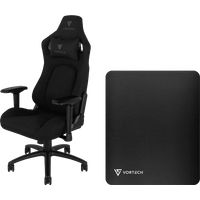 Vortech Pro Gamestoel Zwart + Vloermat