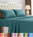 Utopia Bedding Kingsize lakenset - 4-delig beddengoed - geborsteld microvezel - krimp- en kleurvast - gemakkelijk te onderhouden (kingsize, denimblauw)