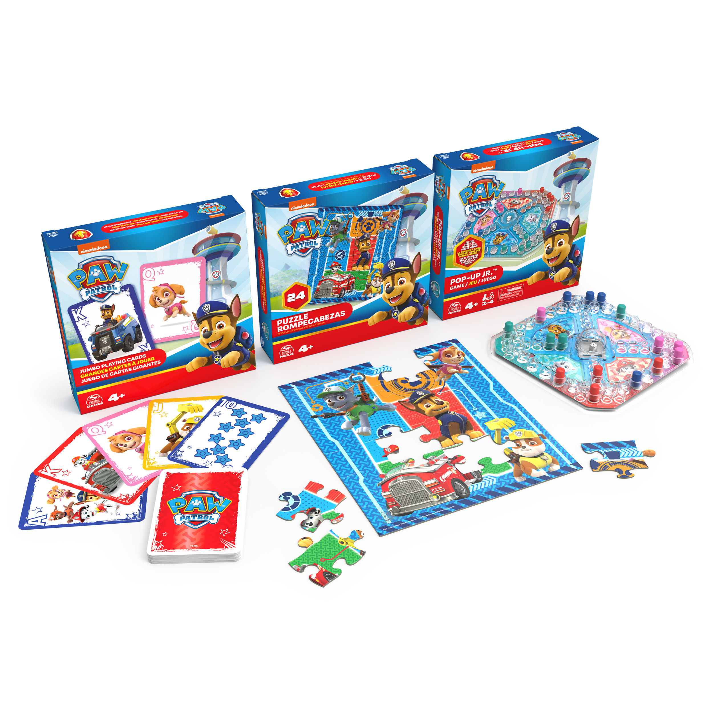 Spin Master PAW Patrol - Spelbundel met Jumbo kaarten - Pop-Up spel en 24-delige puzzel