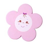 Mopec Magneet met bloemmotief, hout, roze, 0,5 x 7,7 x 7,7 cm, set van 3