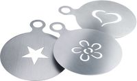 Westmark Set van 3 decoratiesjablonen, 3 verschillende motieven, Cappuccino, ø 10 cm, roestvrij staal