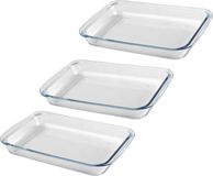 Chef Traiteur Ovenschaal van borosilicaat glas - 3x - rechthoek - 1.6 Liter - 30 x 18 x 5 cm