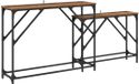 vidaXL Wandtafel 2 stuks Oud Hout 100 x 28 x 75 cm Bewerkt hout