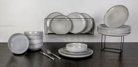 Cosy & Trendy Tafelservies van aardewerk Chiapas, grijs, 18-delig, 6 personen