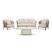 BUITEN living Palermo/Luna stoel-bank loungeset 5 personen | aluminium + touw | Sahara Dust | 4-delig