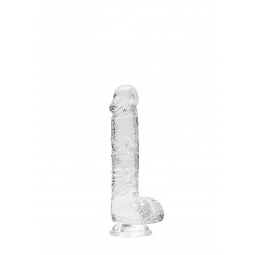 RealRock Realistische Dildo met Scrotum - 15 cm - Transparant