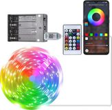 Éclairage LED à bande dimmable sans marque - Éclairage d'ambiance à piles changeant de couleur pour l'intérieur et l'extérieur